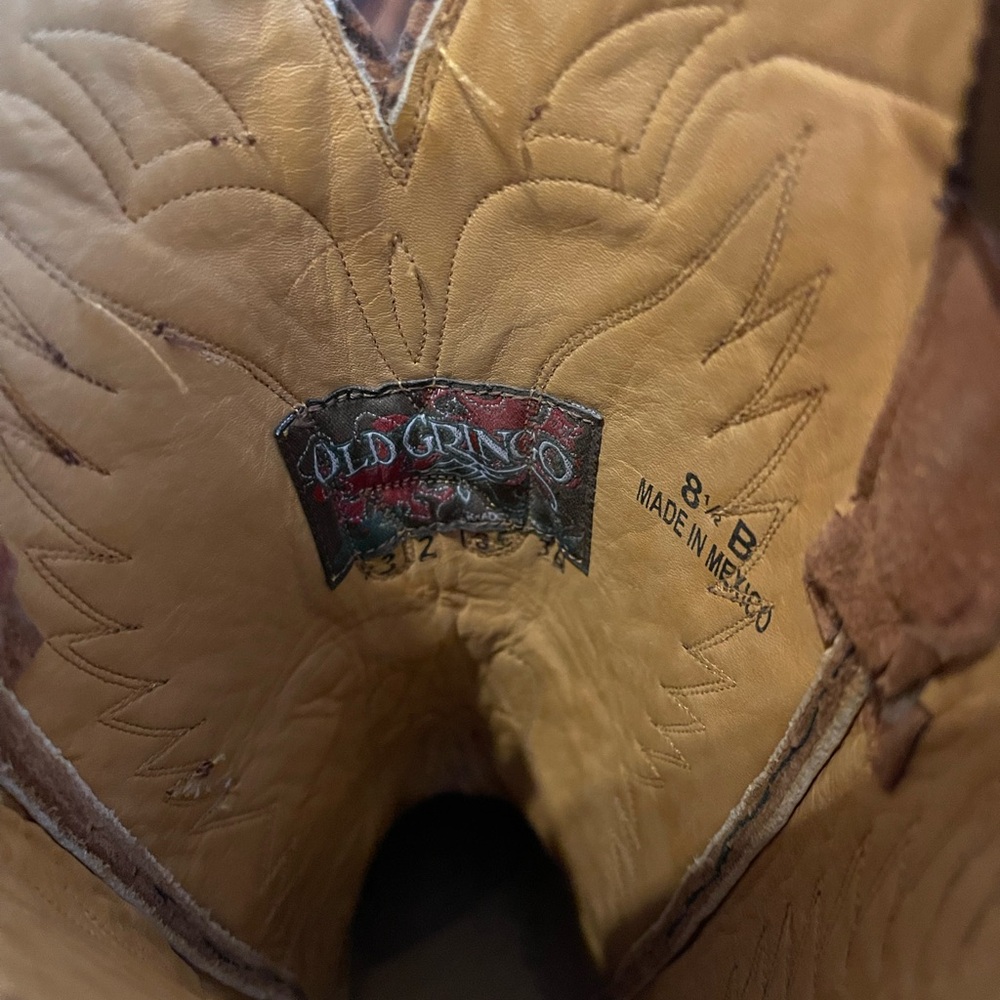 Old Gringo Eagle Inlay Cowboy Boots brown/black. 8.5B - Picture 5 of 11